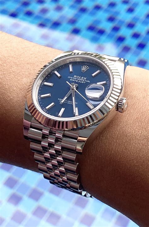 rolex red and blue face|rolex 41mm datejust blue face.